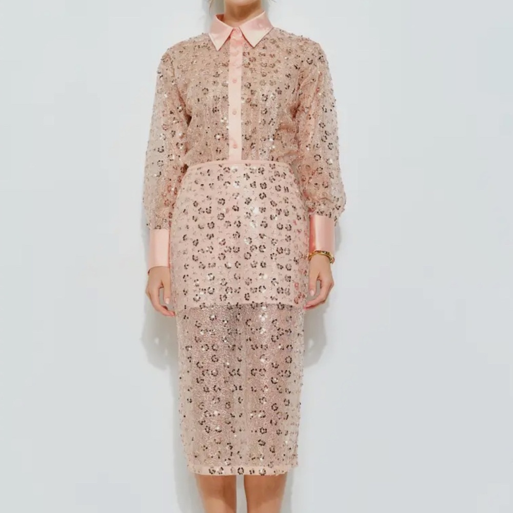 Elegant Pink Sequin Set